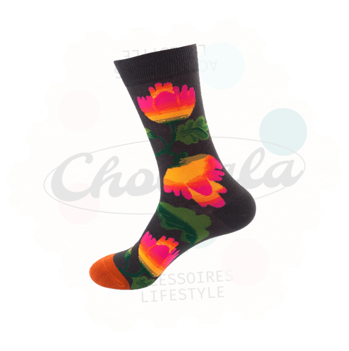 Flower Pattern Fancy Socks 04
