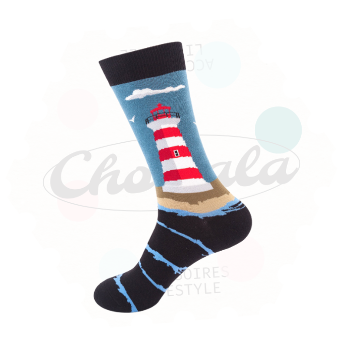 Breton Lighthouse Fancy Socks