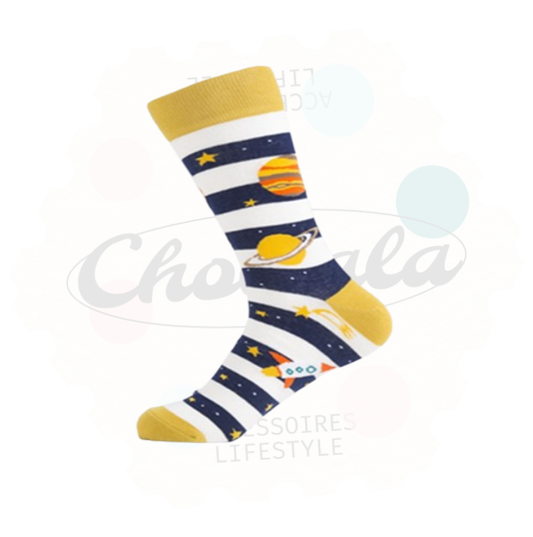 Striped Fantasy Socks Planets 02