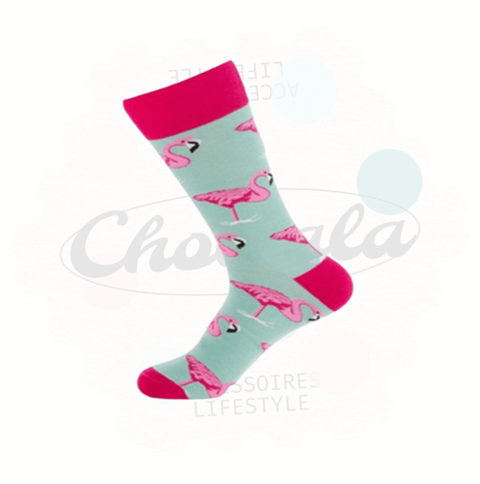 Chaussettes Fantaisie Flamant Rose - Chollala