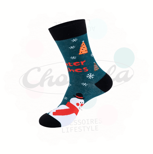 Chaussettes Fantaisie Noël Bonhomme De Neige - Chollala