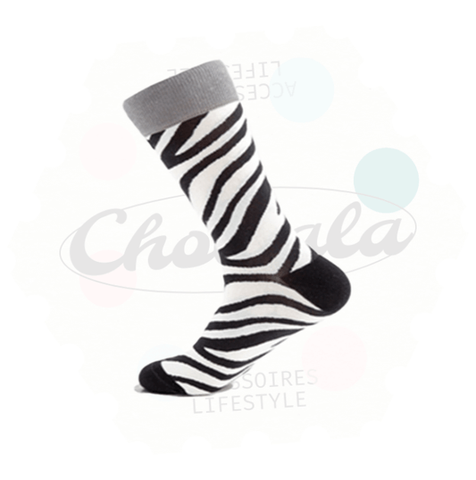 Chaussettes Fantaisie Rayée Style Zèbre 02 - Chollala